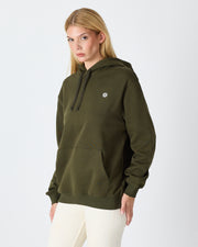 Unisex White Logo Organic Cotton Standard Fit Hoodie -1031225