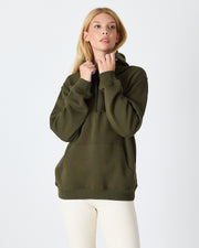 Unisex White Logo Organic Cotton Standard Fit Hoodie -1031225