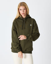 Unisex White Logo Organic Cotton Standard Fit Hoodie -1031225