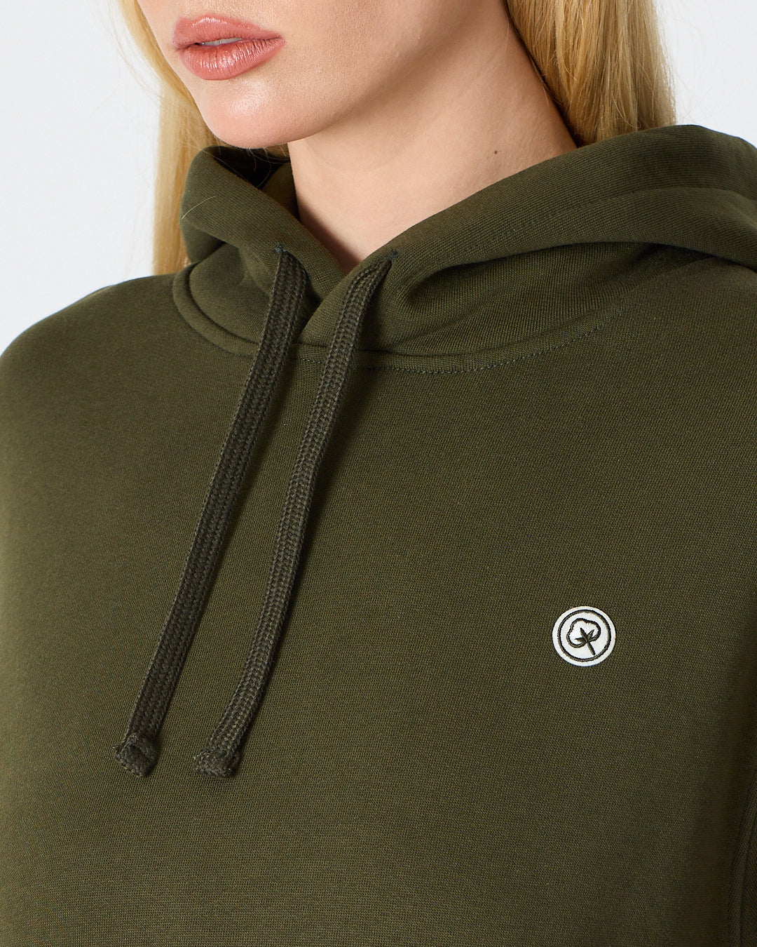 Unisex White Logo Organic Cotton Standard Fit Hoodie -1031225