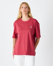 Unisex White Appliqué Logo Detail Oversize Organic Cotton T-Shirt -10305R16