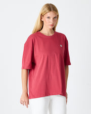 Unisex White Appliqué Logo Detail Oversize Organic Cotton T-Shirt -10305R16