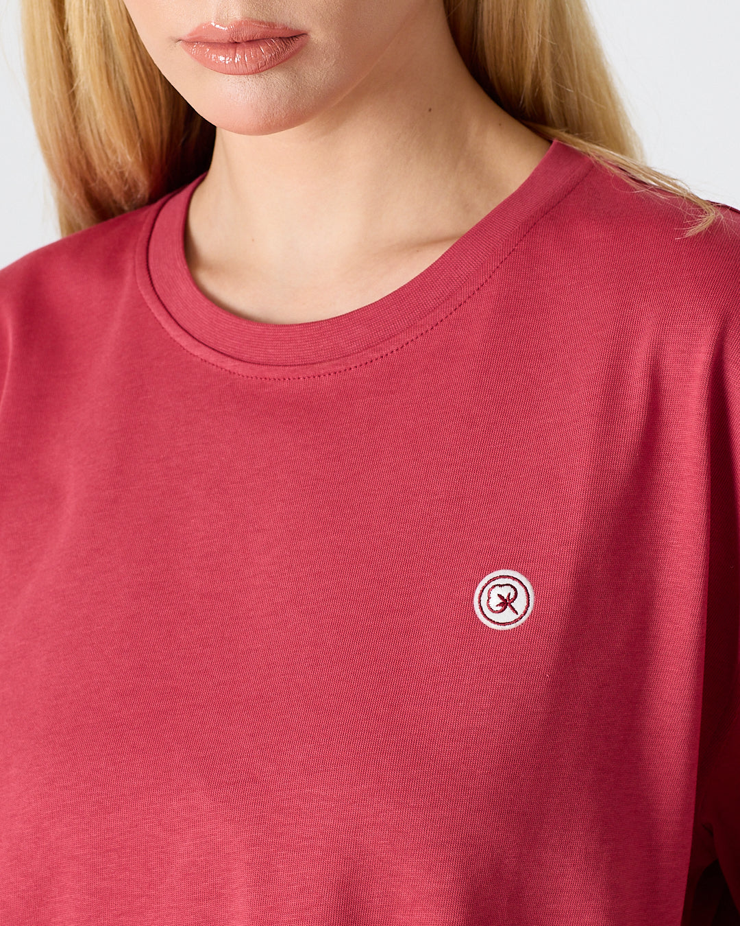 Unisex White Appliqué Logo Detail Oversize Organic Cotton T-Shirt -10305R16
