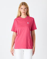 Unisex White Applique Logo Organic Cotton Standard Fit Crew Neck T-shirt-10302C17