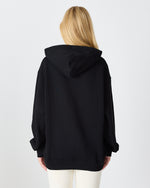 Unisex Silver Embroidered Hooded Organic Cotton Oversize Sweatshirt-1011403