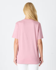 Unisex Lilac Contrast Appliqué Logo Detail Standard Fit Organic Cotton T-Shirt - 10302C14