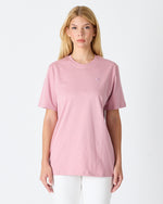 Unisex Lilac Contrast Appliqué Logo Detail Standard Fit Organic Cotton T-Shirt - 10302C14