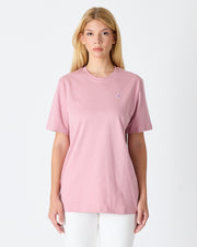 Unisex Lilac Contrast Appliqué Logo Detail Standard Fit Organic Cotton T-Shirt - 10302C14
