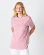 Unisex Lilac Contrast Appliqué Logo Detail Standard Fit Organic Cotton T-Shirt - 10302C14
