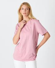 Unisex Lilac Contrast Appliqué Logo Detail Standard Fit Organic Cotton T-Shirt - 10302C14