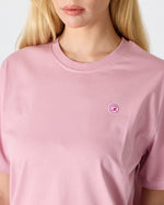 Unisex Lilac Contrast Appliqué Logo Detail Standard Fit Organic Cotton T-Shirt - 10302C14