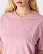 Unisex Lilac Contrast Appliqué Logo Detail Standard Fit Organic Cotton T-Shirt - 10302C14