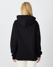 Unisex Black Embroidered Hooded Organic Cotton Standard Fit Sweatshirt -1011203
