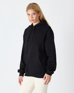 Unisex Black Embroidered Hooded Organic Cotton Standard Fit Sweatshirt -1011203