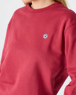 Unisex White Logo Organic Cotton Crew Neck Relaxed Fit Sweatshirt-1031153