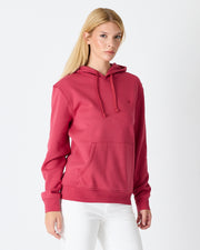 Unisex Bordo Nakışlı Kapüşonlu Organik Pamuk Recycled Polyester Standart Kalıp Sweatshirt