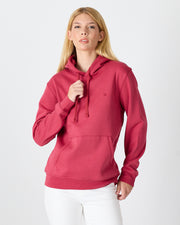 Unisex Bordo Nakışlı Kapüşonlu Organik Pamuk Recycled Polyester Standart Kalıp Sweatshirt