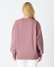 Unisex Gül Kurusu Nakışlı Bisiklet Yaka Organik Pamuk Oversize Sweatshirt