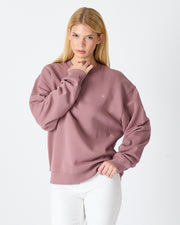 Unisex Gül Kurusu Nakışlı Bisiklet Yaka Organik Pamuk Oversize Sweatshirt