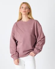Unisex Gül Kurusu Nakışlı Bisiklet Yaka Organik Pamuk Oversize Sweatshirt