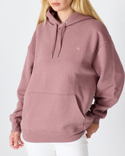 Unisex Gül Kurusu Nakışlı Kapüşonlu Organik Pamuk Oversize Sweatshirt