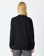 Unisex Siyah Gümüş Nakış Standart Kalıp Organik Pamuklu Sweatshirt