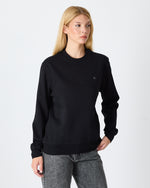 Unisex Siyah Gümüş Nakış Standart Kalıp Organik Pamuklu Sweatshirt