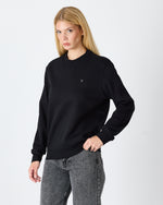 Unisex Siyah Gümüş Nakış Standart Kalıp Organik Pamuklu Sweatshirt