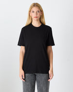 Unisex Siyah Nakışlı Standart Kalıp BCI Sertifikalı Pamuklu T-Shirt