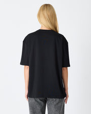 Unisex Silver Embroidered Oversized Crew Neck Organic Cotton T-Shirt-1010503