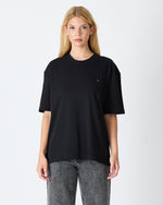 Unisex Silver Embroidered Oversized Crew Neck Organic Cotton T-Shirt-1010503