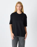Unisex Silver Embroidered Oversized Crew Neck Organic Cotton T-Shirt-1010503