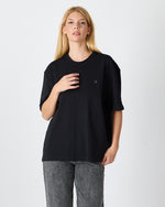 Unisex Silver Embroidered Oversized Crew Neck Organic Cotton T-Shirt-1010503