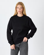 Unisex Black Embroidered Relaxed Fit Organic Cotton Sweatshirt -1011103