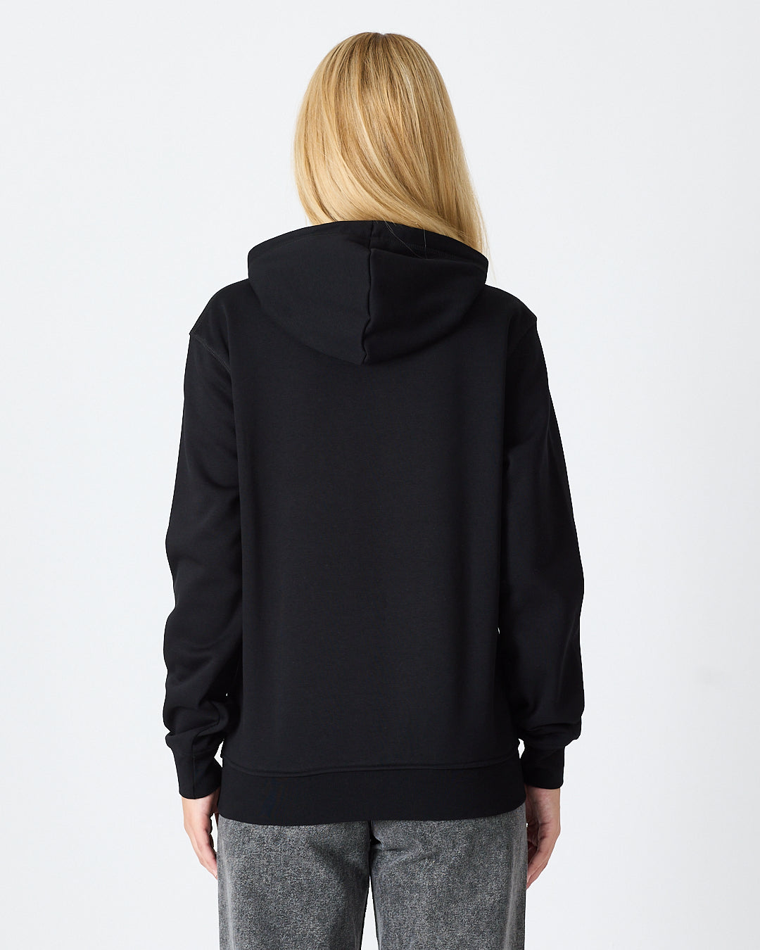 Unisex Silver Embroidered Hooded Organic Cotton Recycled Polyester Standard Fit Sweatshirt-1011003