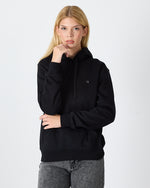 Unisex Silver Embroidered Hooded Organic Cotton Recycled Polyester Standard Fit Sweatshirt-1011003