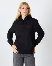 Unisex Silver Embroidered Hooded Organic Cotton Recycled Polyester Standard Fit Sweatshirt-1011003
