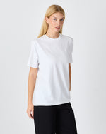 Unisex White Embroidered Standard Fit Crew Neck BCI Certified Cotton T-Shirt-1010101