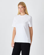 Unisex White Embroidered Standard Fit Crew Neck BCI Certified Cotton T-Shirt-1010101