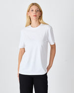 Unisex White Embroidered Standard Fit Crew Neck BCI Certified Cotton T-Shirt-1010101