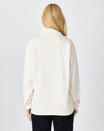 Unisex White Applique Logo Organic Cotton Standard Fit Half-Zip Sweatshirt-1031602