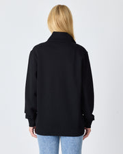 Unisex White Applique Logo Organic Cotton Standard Fit Half-Zip Sweatshirt - 1031603