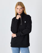Unisex White Applique Logo Organic Cotton Standard Fit Half-Zip Sweatshirt - 1031603