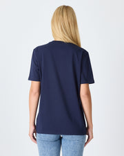 Unisex White Appliqué Logo BCI Certified Cotton Standard Fit Crew Neck T-shirt-10301R04