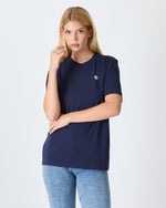 Unisex White Appliqué Logo BCI Certified Cotton Standard Fit Crew Neck T-shirt-10301R04