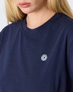 Unisex White Appliqué Logo BCI Certified Cotton Standard Fit Crew Neck T-shirt-10301R04