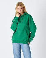 Unisex Yeşil Nakışlı Kapüşonlu Organik Pamuk Oversize Sweatshirt