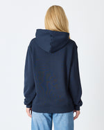 Unisex Navy Embroidered Hooded Organic Cotton Standard Fit Sweatshirt -1011204