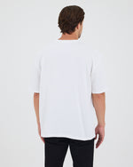 Unisex White Appliqué Logo Organic Cotton Oversized Crew Neck T-shirt -10305R01