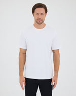 Unisex Beyaz Nakış Standart Kalıp Bisiklet Yaka Organik Pamuklu T-Shirt